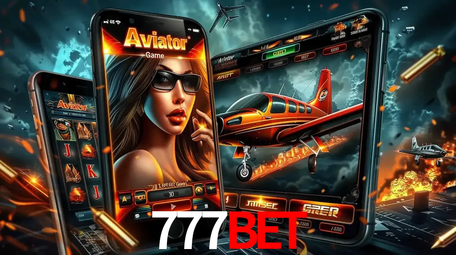 O popular jogo de apostas Aviator exibido em vários celulares e tablets, mostrando a interface emocionante e a ação de voo disponíveis para jogar agora no 777BET.