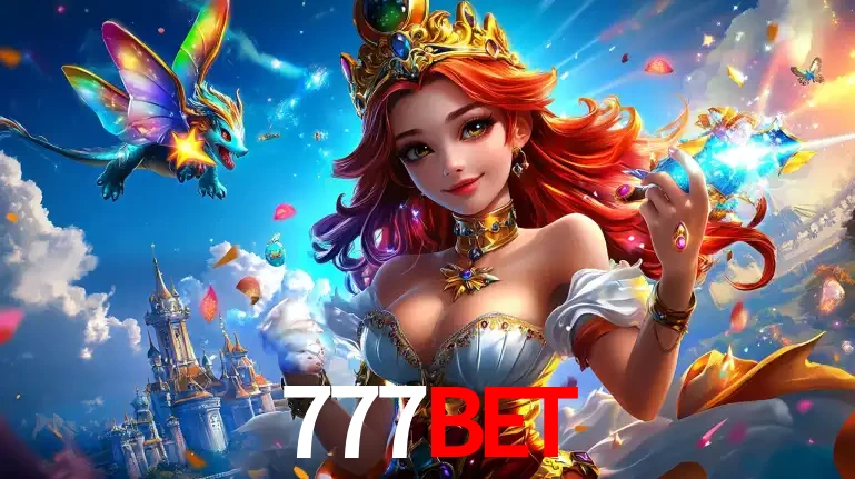 A princesa de um reino de fantasia mágico, com seu pequeno dragão, apresentando um mundo de prêmios encantados nos jogos de caça-níqueis do cassino 777BET.